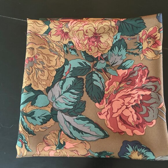 Vintage Ralph Lauren Floral Pattern 100% Silk Scarf Made in Japan 34" Vintage - Picture 9 of 12